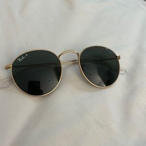 Rayban gold frame polarized sunglasses